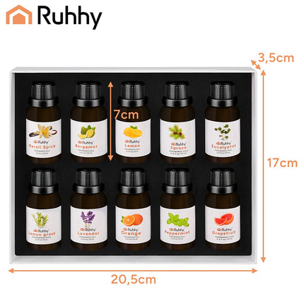 Eterinis aliejus - 10 vnt. rinkinys, 15 ml, Ruhhy 21938