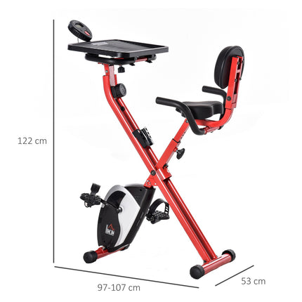 Dviratis-treniruoklis F-Bike 1,5 kg smagratis su 8 reguliuojamų magnetinių pasipriešinimo lygių ratukais, raudonas + juodas