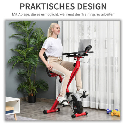Dviratis-treniruoklis F-Bike 1,5 kg smagratis su 8 reguliuojamų magnetinių pasipriešinimo lygių ratukais, raudonas + juodas
