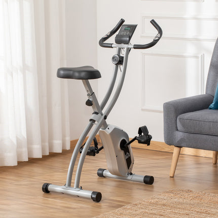 Dviratis-treniruoklis X-Bike su 8 reguliuojamų magnetinių pasipriešinimo lygių, sulankstomas, reguliuojamo aukščio, LCD treniruočių kompiuteris