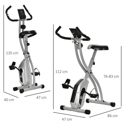 Dviratis-treniruoklis X-Bike su 8 reguliuojamų magnetinių pasipriešinimo lygių, sulankstomas, reguliuojamo aukščio, LCD treniruočių kompiuteris