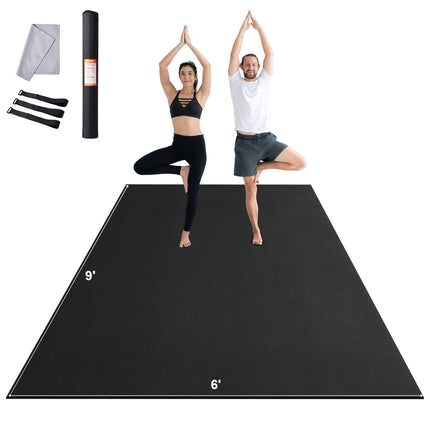 Exercise Mat 9x6 Ft, Non-Slip PVC, Bag and Straps