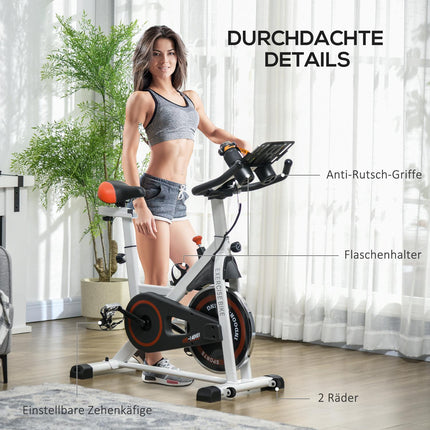 Indoor exercise bike, adjustable seat, LCD screen, steel