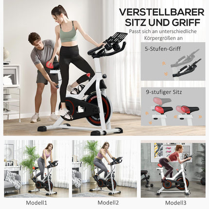 Indoor exercise bike, adjustable seat, LCD screen, steel