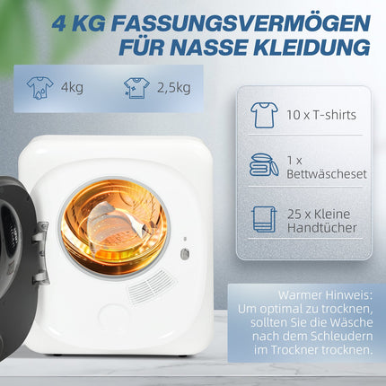 4 kg Exhaust dryer, Disinfection, Smart Mode, White