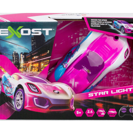 „Exost“ radijo bangomis valdomas automobilis su žvaigždės formos žibintuvėliu, mastelis 1:28
