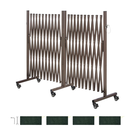 Expandable Safety Barrier 8.18m, Rotatable, Locking Casters