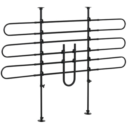 Extendable Car Dog Guard with Adjustable Bars, Width 87-135 cm, Black