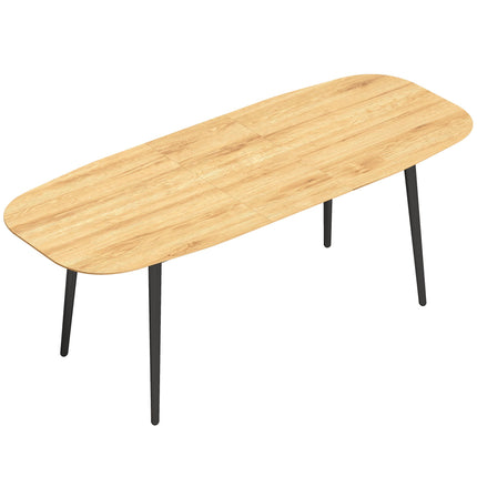 Extendable Dining Table 160–200 cm for 6–8 People, Oak Look, Black Legs