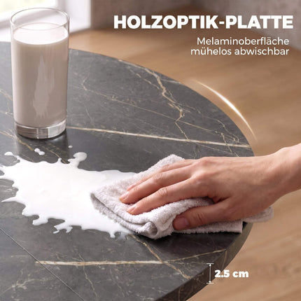 Ištraukiamas valgomojo stalas, industrinio stiliaus, juodas MDF