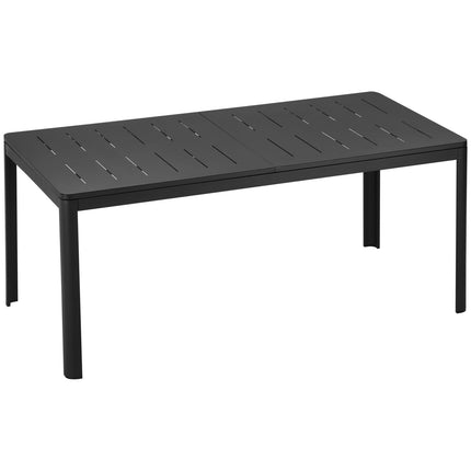 Ištraukiamas sodo stalas, aliuminis, juodas, 180-240 cm, lauko terasa