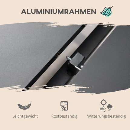 Ištraukiamas sodo stalas, aliuminis, juodas, 180-240 cm, lauko terasa