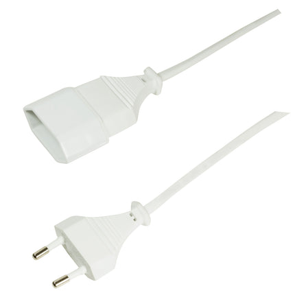 Extension cable Ungrounded Euro White 3m