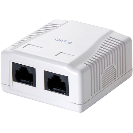 External network socket CAT6 2xRJ45 White