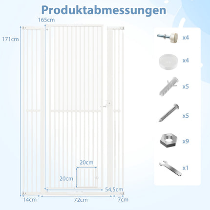 Ypač aukšti varteliai augintiniams, metaliniai, 77-104 cm pločio, 171 cm aukščio