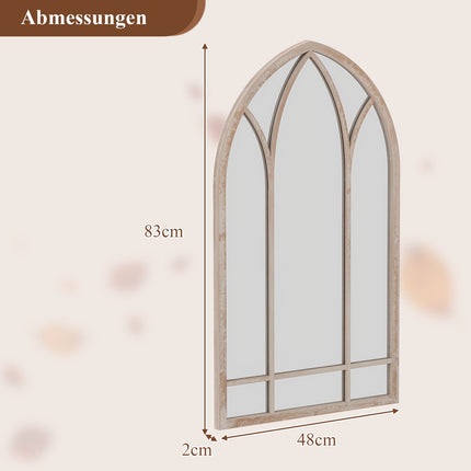 Arkinis sieninis veidrodis „Farmhouse“, 83x48 cm, pilkas metalinis rėmas