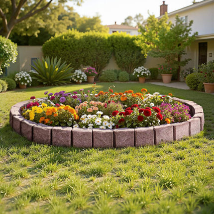 Faux Stone Landscape Edging Border, 4-Pack, Brown
