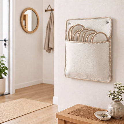 Felt Guest Slippers Set, 6 Pairs with Storage Bag