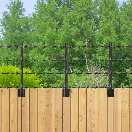 Fence Post Extenders, 8-Pack 23.8-In Steel Barbed Arms