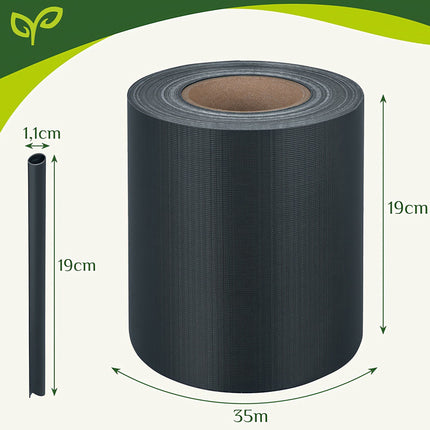 Tvoros juosta 19 cm x 35 m 630 g/m2 antracito spalvos 23703