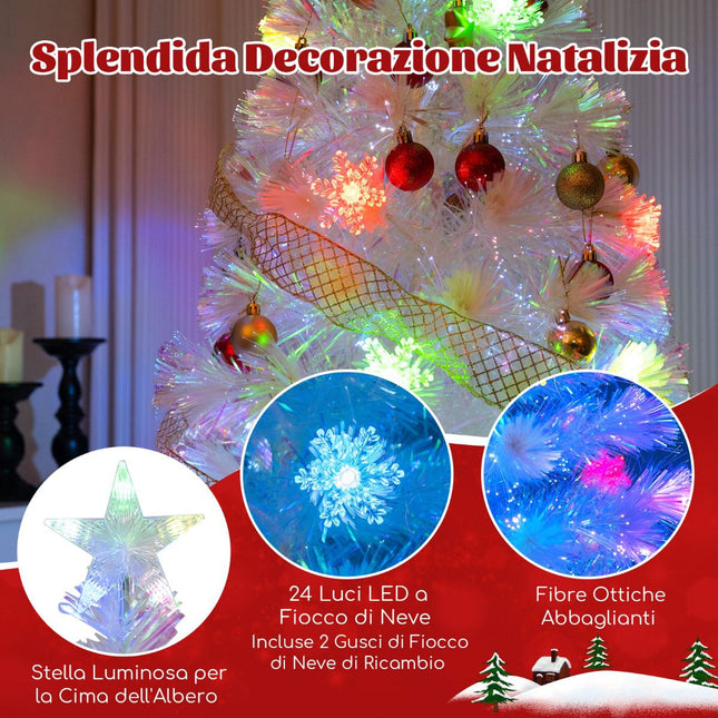 Šviesolaidinė Kalėdų eglutė 150 cm, 24 LED, žvaigždės formos viršūnė