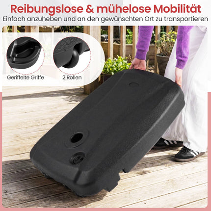 Pripildomas kiemo skėčio pagrindas su ratukais, HDPE, 102 kg keliamoji galia