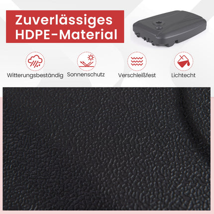 Pripildomas kiemo skėčio pagrindas su ratukais, HDPE, 102 kg keliamoji galia