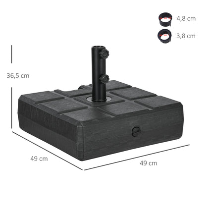 Užpildomas plastikinis skėčio pagrindas, 30-40 kg, juodas