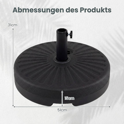 Užpildomas skėčio pagrindas, 22 l / 25 kg, tinka 38/48 mm stulpams