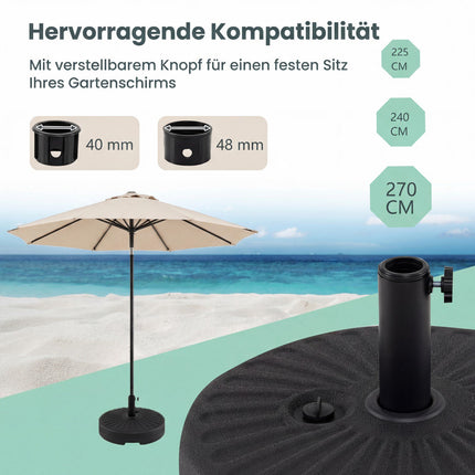 Užpildomas skėčio pagrindas, 22 l / 25 kg, tinka 38/48 mm stulpams