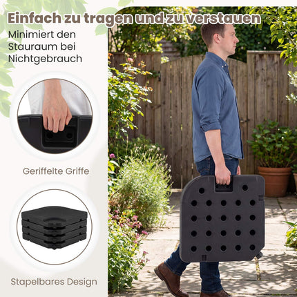 Užpildomas skėčio pagrindas, 60 l / 68 kg, juodas, 50 x 50 cm, HDPE
