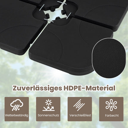 Užpildomas skėčio pagrindas, 60 l / 68 kg, juodas, 50 x 50 cm, HDPE