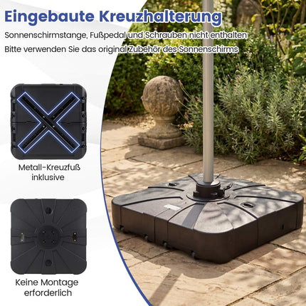 Pripildomas skėčio pagrindas su ratukais, 170 kg keliamoji galia, HDPE, juodas