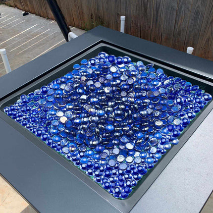 Fire Pit Glass Beads, Cobalt Blue, 10 lb, 3/4 in