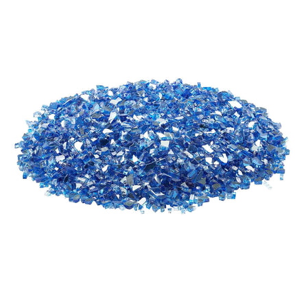 Fire Pit Glass, Cobalt Blue Reflective 10 lb 1/4 Inch