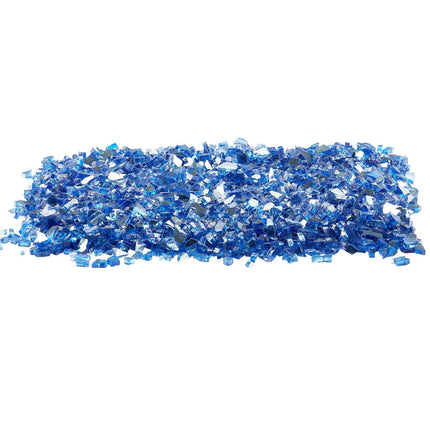 Fire Pit Glass, Cobalt Blue Reflective 10 lb 1/4 Inch