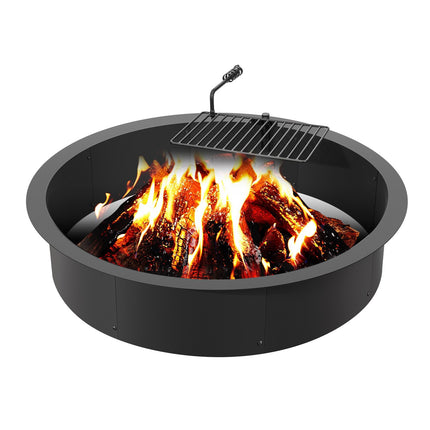 Fire Pit Ring Insert with Grill Grate, 40 x 36 in