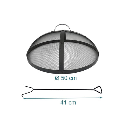Laužos apsauga nuo kibirkščių, apvalus metalinis tinklelis, 50 cm