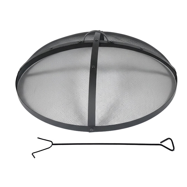 Laužos apsauga nuo kibirkščių, apvalus metalinis tinklelis, komplekte žirklutė, 70 cm