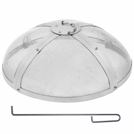 Fire Pit Spark Screen, 27 Inch Stainless Steel, Ring Handle