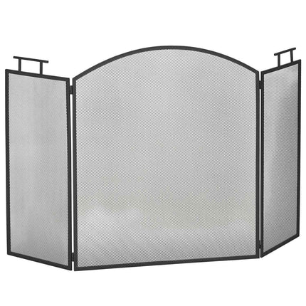 Židinio tinklelis, sulankstomas metalinis kibirkščių apsaugas, juodas, 110x24x76,5 cm