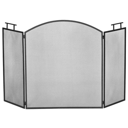 Židinio tinklelis, sulankstomas metalinis kibirkščių apsaugas, juodas, 110x24x76,5 cm