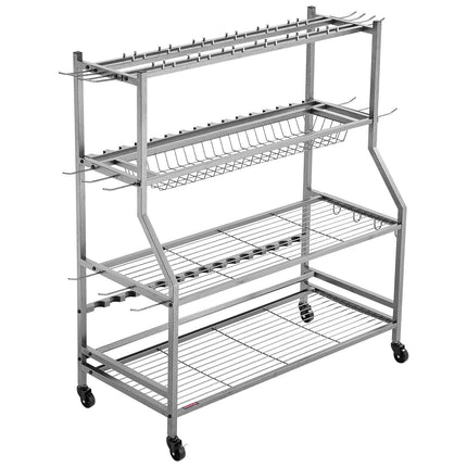 Fishing Rod Holder Cart, 15-Rod Rack With Wheels