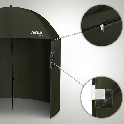 Žvejybos skėtis su šoninėmis sienelėmis, 250 cm stogelis