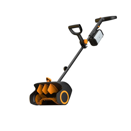 Fiskars elektrinis sniego kastuvas, 30 cm, su 2 x 12 V baterijomis, bešepetis