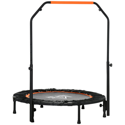 102 cm ilgio fitneso batutas, sulankstomas mini batutas su keturių krypčių reguliuojamo aukščio rankena, fitneso atšokimo sistema suaugusiems, iki 100 kg, juodas
