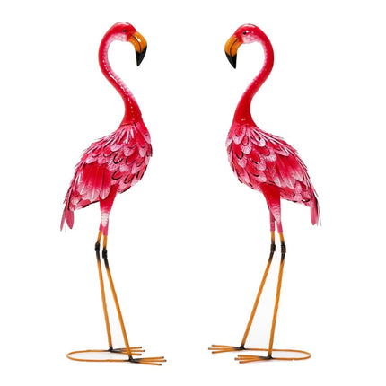 Flamingo sodo statulėlių rinkinys, metalas, 2 dalys, 89 cm