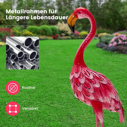 Flamingo sodo statulėlių rinkinys, metalas, 2 dalys, 89 cm