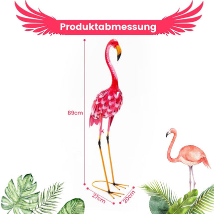 Flamingo sodo statulėlių rinkinys, metalas, 2 dalys, 89 cm