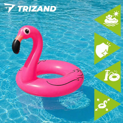 Pripučiamas flamingo žiedas 102 cm – patvarus PVC baseino plūduras